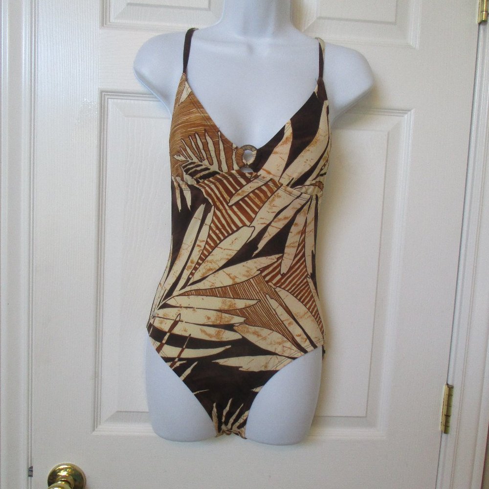 SPEEDO Tropical Leaf One Piece Swim Suit. Swimming suit Sz 8